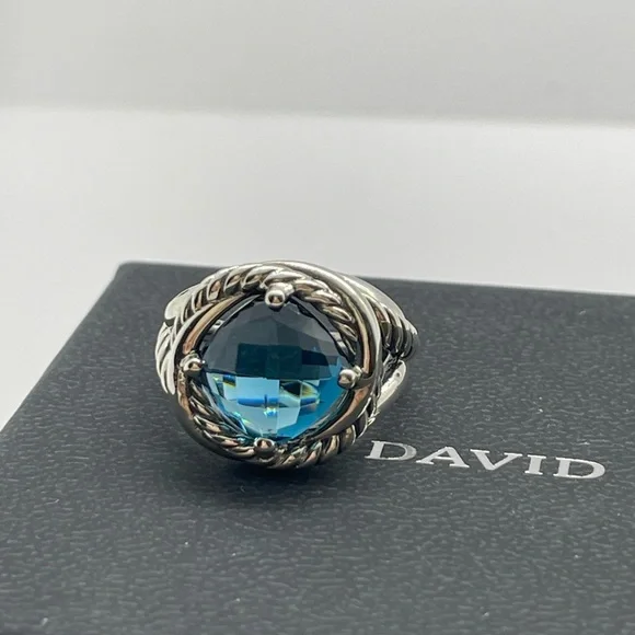 David Yurman Hampton Blue Topaz Infinity Ring - Picture 2 of 10